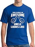 This is What an Awesome Uncle Looks Like Adult T-Shirt M Blue