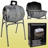 Holzkohlegrill Faßgrill 56cm verchromt Grill Tonnengrill Standgrill