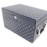 Coffret &agrave; Bijoux "Diamonds" bleu marine strass (XL)