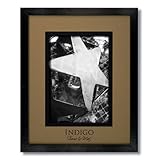 IMAGE OF SET of 12 - 8x10 Black Wood Frames and Glass with Tumbleweed/Black Black Core Double Mat for 5x7.