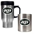 New York Jets 16oz Travel Mug & Stainless Can Holder Set - Primary logo NFL Football