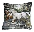 Spring Fling Prancing Horses Animal Decorative Throw Pillow 17" x 17"
