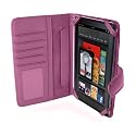 Navitech Genuine Pink Napa Leather Flip Open 7 Inch Book Style Carry Case / Cover for the Kindle Fire 7 Inch Amazon Tablet Android 3.2