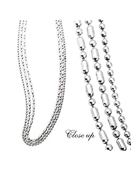 Enchanta Collection Sterling Silver Triple Strand Bead Chain, 20 Inch