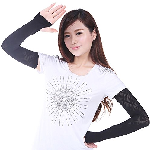 Emotional Line アームカバー アーガイル柄 セミロング 紫外線対策 UVカット率95% 吸水速乾機能 抗菌防臭 軽量設計