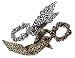 L. Erickson USA Sash Ponytail Holder - El Gato 100% Silk Print