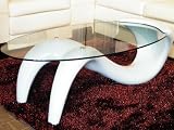 Alaya Oval Tempered Glass Coffee Table on Inverted-S shaped White Fibre Glass Base 51Gz3jtC1TL. SL160