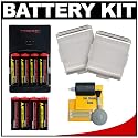 (8) Precision Design AA 2900mAh NiMH Rechargeable Batteries & Charger + Battery Cases + 5 Piece Cleaning Kit for Canon Powershot , Nikon Coolpix, Sony CyberShot, Casio Exilim, Kodak EasyShare, Fuji Finepix, Panasonic Lumix, Pentax Optio, Samsung Digimax and Olympus SP Series Digital Cameras