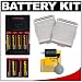 (8) Precision Design AA 2900mAh NiMH Rechargeable Batteries & Charger + Battery Cases + 5 Piece Cleaning Kit for Canon Powershot , Nikon Coolpix, Sony CyberShot, Casio Exilim, Kodak EasyShare, Fuji Finepix, Panasonic Lumix, Pentax Optio, Samsung Digimax and Olympus SP Series Digital Cameras