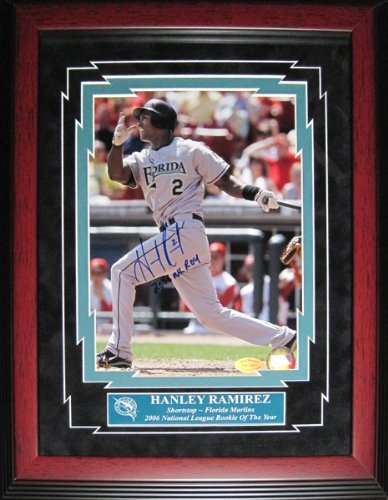Hanley Ramirez Autographed/Hand Signed Florida Marlins Baseball Framed 8x10 Photo