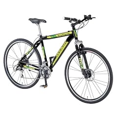 Mountec Herren Alu-Trekking-Cross-Bike 24-Gang Kettenschaltung 2 Scheibenbremsen, glanzschwarz, 28", 50 cm,