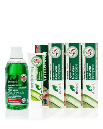 Dr Organic Kit 4 Pezzi Igiene Orale Aloe Vera