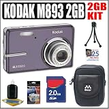 Kodak EasyShare M893IS 8.1MP Digital Camera (Purple) + 2GB Accessory Kit