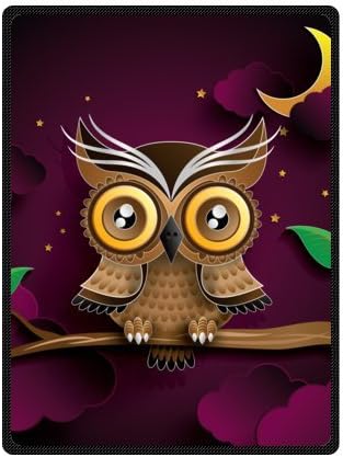 Nice Vintage Owl Fleece Throw Blanket - Blanket 58" x 80"(Large)