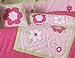 Pink and Green Flower Collection Girls Toddler Bedding 5 Piece Set