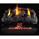 Peterson Real Fyre 18 Inch Charred Frontier Oak Log Set With Vent-free Natural Gas Ansi Certified G10 Burner - Manual Safety Pilot