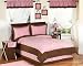 Pink and Brown Paisley Girls 4 pc Twin Kids Childrens Bedding Set by JoJo Designs