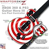 Bullseye Red on White WraptorSkinz Skin fits XBOX 360 & PS3 Guitar Hero III Les Paul Controller (GUI