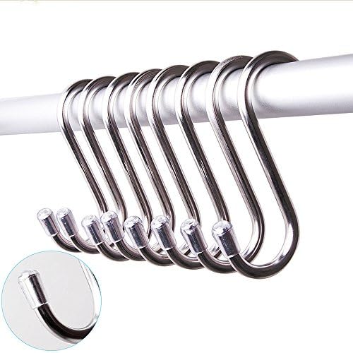 TRUEGOOD S Hook, Premium Stainless Steel Plating Hanging Hooks Hangers for Home and Kitchen 10Pcs(M)