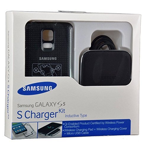 New Geniune Samsung EP-WG900IBEGWW Wireless Charging Pad + Charging Cover Kit for Galaxy S5