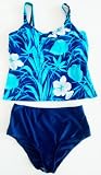 Marsol Missy Size 1PC Swimsuit in Navy/Turq Sizes 36(12) - 42(16)