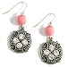 Martine Wester Pink & Silver Round Drop Earrings