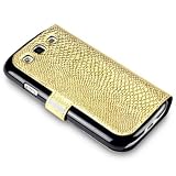 SAMSUNG i9300 GALAXY S3 HANDY DELUXE LEDER TASCHE CASE H�LLE, COVERT RETAIL VERPACKUNG (GOLDE SCHLANGENHAUT)von "COVERT"