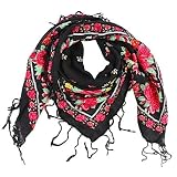 Tuch-Schal mit Rosenprint MILAJA black