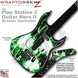 PS2 Guitar Hero II ( 2 ) Kramer Guitar Radioactive Green WraptorSkinz TM Faceplate Skin by TuneTattooz TM