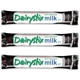 Dairystix UHT Semi-skimmed Milk Longlife Sticks Easy Tear and Pour Ref A03659 [Pack 200]
