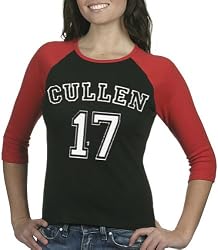 Cullen 17 Baseball Cut Juniors Black with Red Sleeves Womens Tee