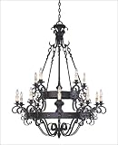 15 Light Chandelier - Forged Black Finish
