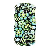 Hard Snap-on Shield RUBBERIZED With NEON FLOWERS Design Faceplate Cover Sle ....