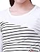 Allegra K Women Round Neck Shirts Striped T Shirts Long Sleeve Casual Tops