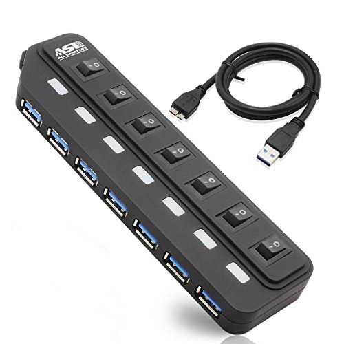 Allsmartlife® usb 3.0 hub 7 super speed usb ports with individua…
