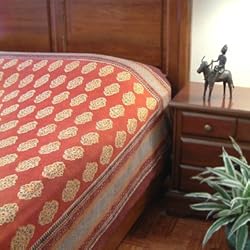 Spice Route ~ Unique Red Orange Luxury Moroccan King Duvet Cover