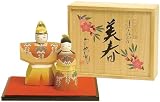 南雲 作　収納台付　木彫り雛人形「美春　小」
