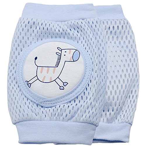 New Kid Baby Mesh Crawling Knee Pads Toddler Elbow Pads Summer Style 805681 Zebra (Blue)