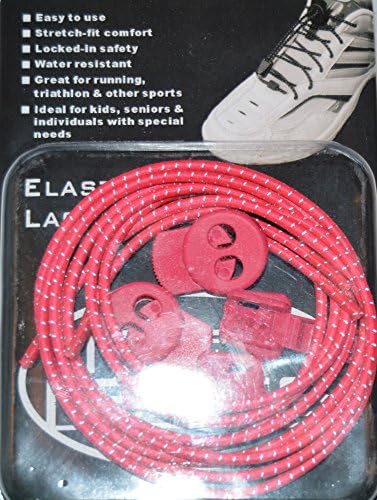 Locking Reflective Elastic No Tie Shoe Laces System (Hot Pink)