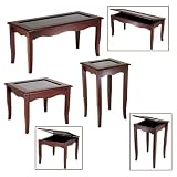 Winsome 94839 Carisa Coffee Table/Glass Lift Compartment - Antique Walnut