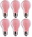 Sterl Lighting – 60 Watt A19 E26 Medium Base Dimmable for Bedroom Lamp 120V 4.13Inch 230Lm Decorative or Display Applications Colored Incandescent Party Night Light Bulbs Soft Pink – 6 Pack