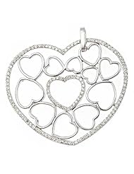 14K White Gold Diamond Heart Pendant (0.70 cttw, F Color, VS Clarity)