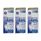 GE 23068 3-Way Security All Night Bulb 15-135-150 Watt Settings - 3 Pack