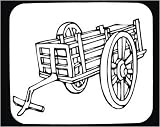 Decorated Mouse Pad with "black and white", Estonia, Europe, carriage, transport, wooden, cart