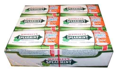 Wrigley's Spearmint Chewing Gum, 17-stick Plen-t-paks (Pack of 12) by Wrigley's