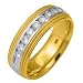 14K Two Tone Gold 3/8 ct. Machine Set Diamond Wedding Band (F-G Color, VS1 Clarity)