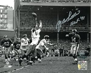 Y.A. Tittle Autographed Photo w/ HOF 71 - 8x10 - Upper Deck Certified - Autographed NFL Photos