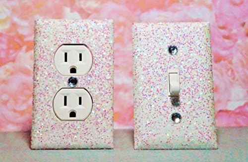 SET OF CHUNKY WHITE SNOW FROZEN Glitter Switch Plate & Outlet Cover, SET 0F 2! ALL Styles Available!
