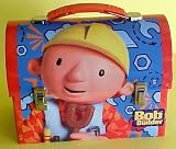 Collectible Bob The Builder Tin Dome Lunch Box-Large Workmans Carry All Tin - Lunchbox