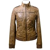 Bernardo Womens Size S Brown Quilted Pocket Detail Faux Leather Coat